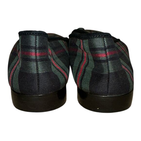 Larkspur Collection Green Plaid Button Detail Loafers Slippers Size 7.5 Vintage! - Picture 4 of 9